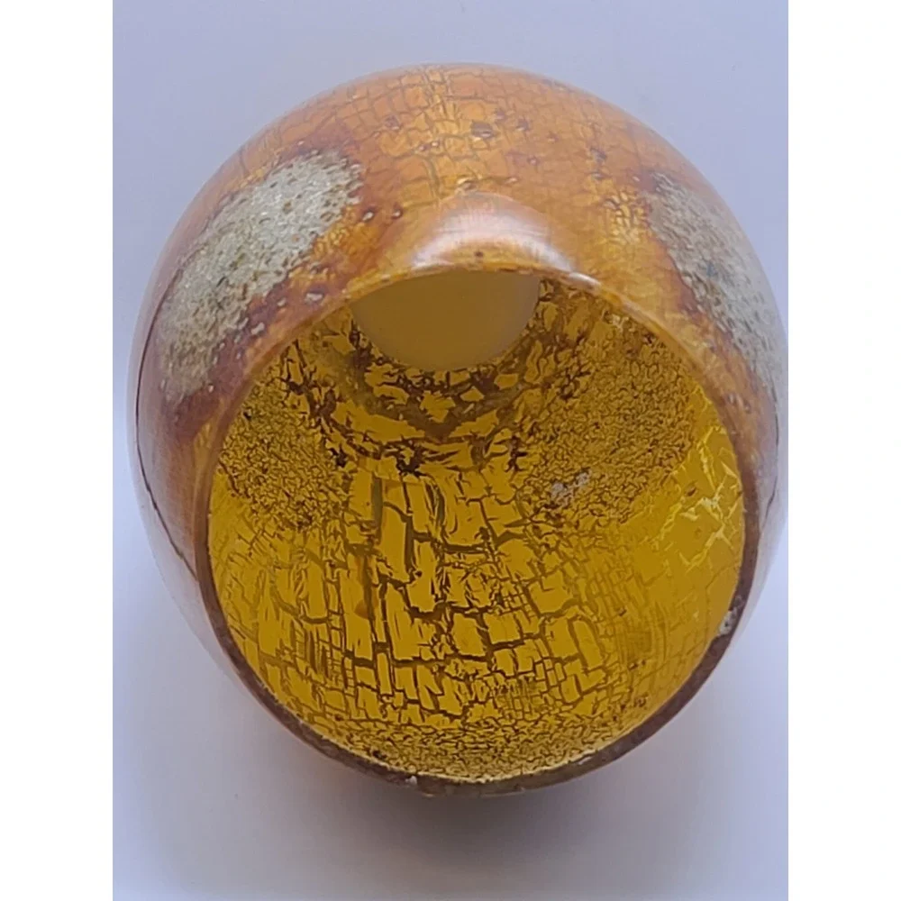 Lot Of 3 Venetian Art Glass Lamp Shade Amber Tortoise Crackle Pendant Light 7